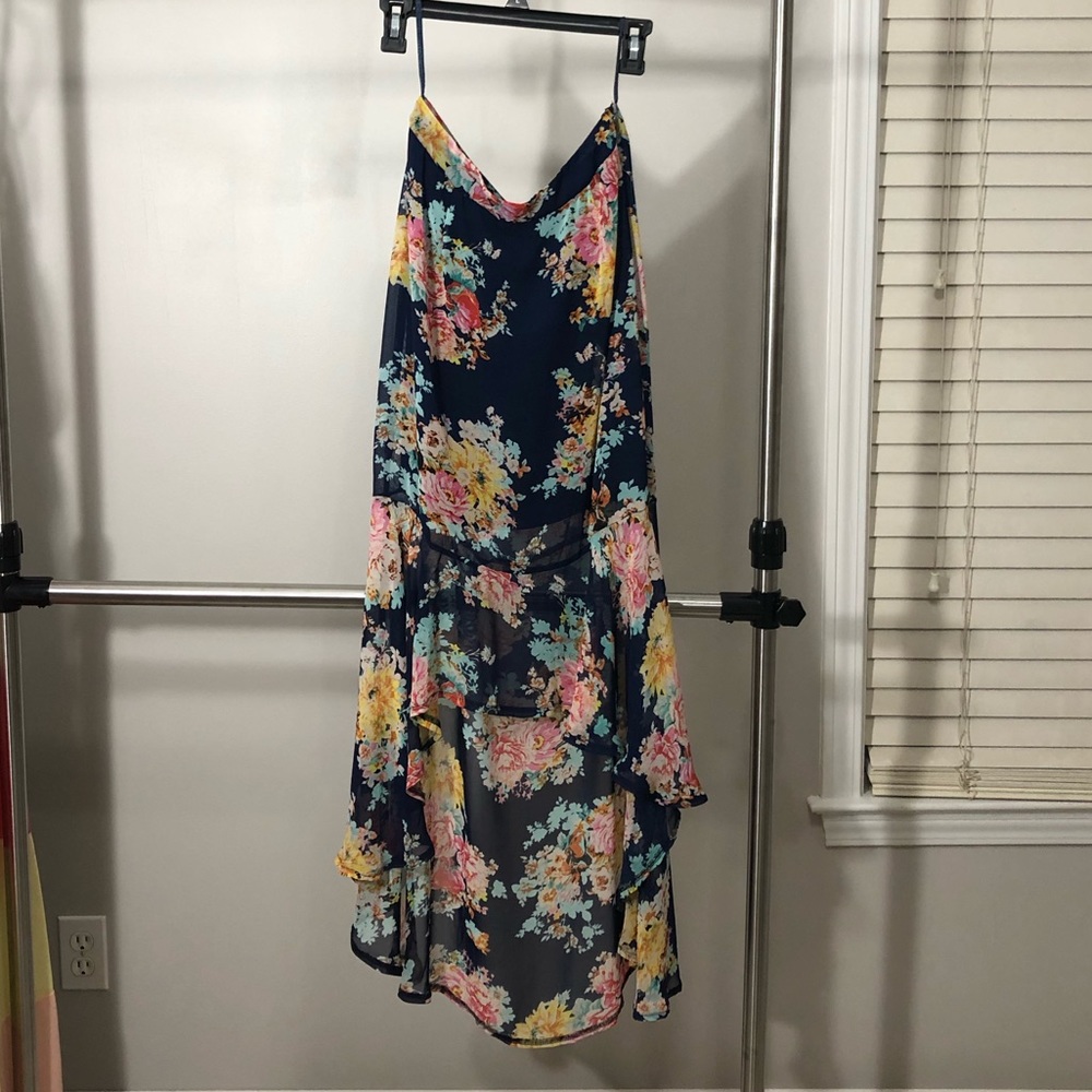 Boohoo high low maxi skirt